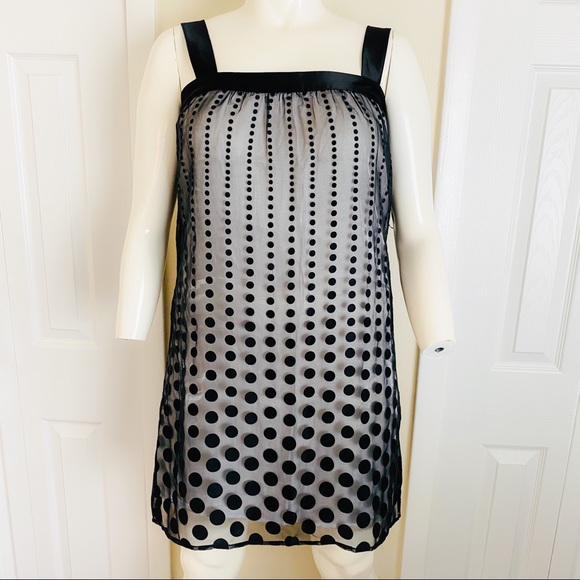 polka dot overlay dress